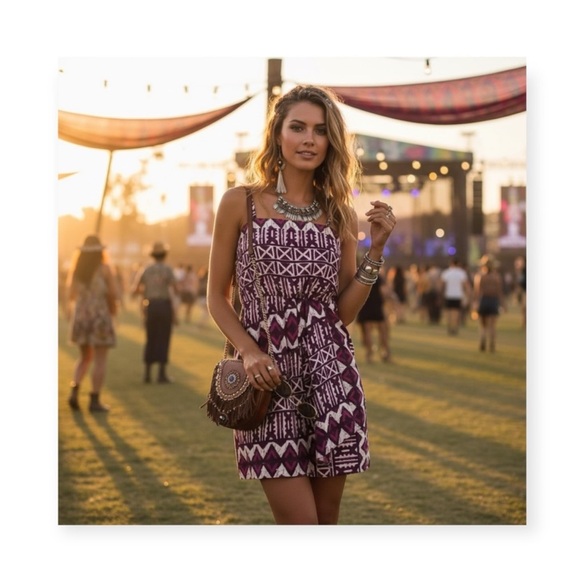 Yoana Baraschi Dresses & Skirts - Yoana Baraschi x Anthropologie Tribal Print Faux Wrap Mini Dress Pink Red 8